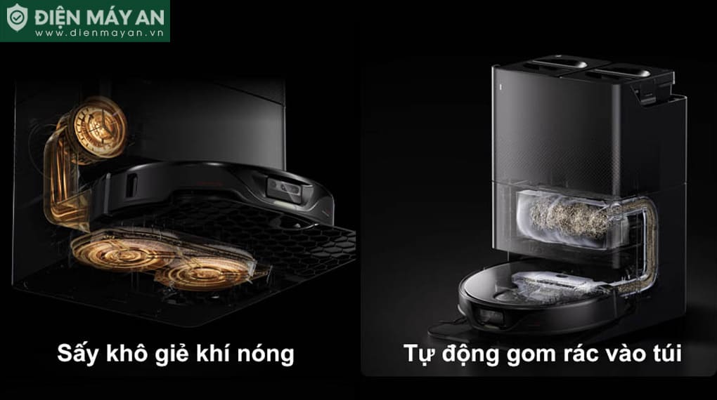 Robot hút bụi lau nhà Roborock Q Revo Slim - Đen